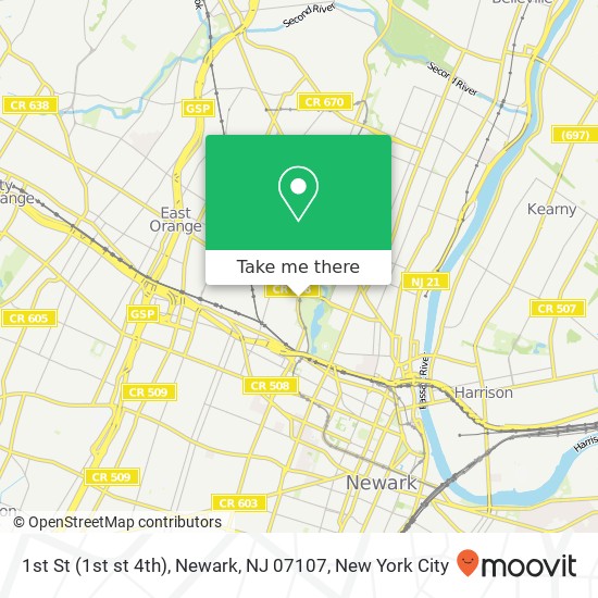 1st St (1st st 4th), Newark, NJ 07107 map