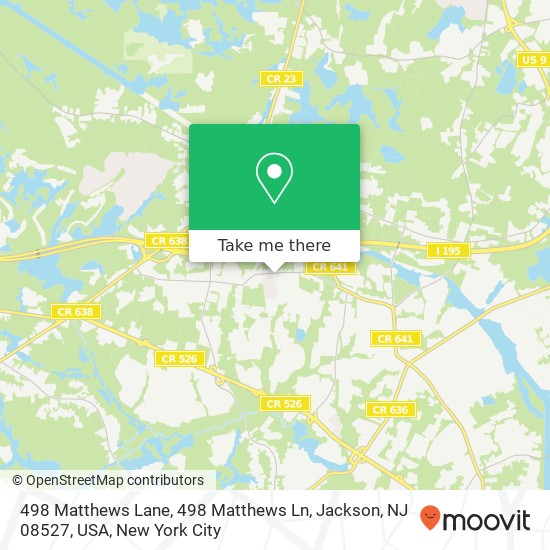 498 Matthews Lane, 498 Matthews Ln, Jackson, NJ 08527, USA map