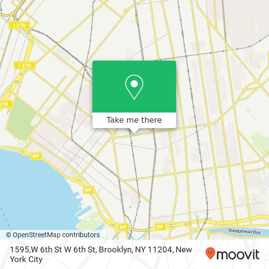 Mapa de 1595,W 6th St W 6th St, Brooklyn, NY 11204