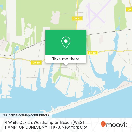 4 White Oak Ln, Westhampton Beach (WEST HAMPTON DUNES), NY 11978 map