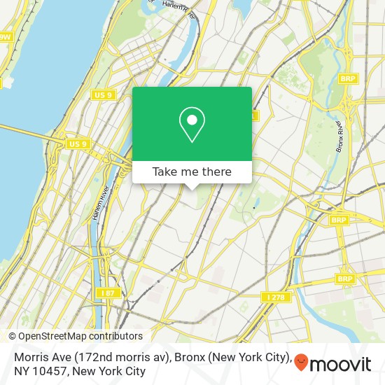 Mapa de Morris Ave (172nd morris av), Bronx (New York City), NY 10457