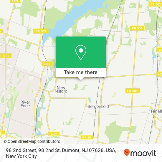 Mapa de 98 2nd Street, 98 2nd St, Dumont, NJ 07628, USA