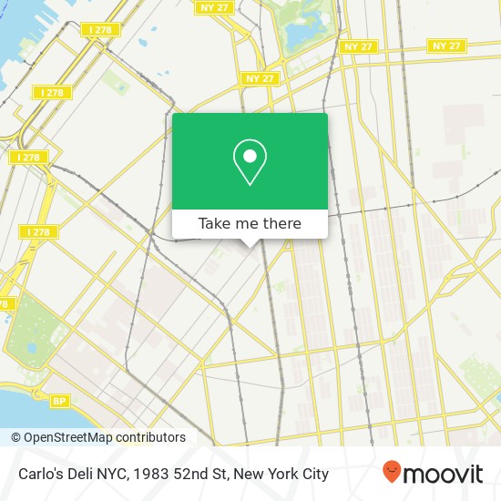 Mapa de Carlo's Deli NYC, 1983 52nd St