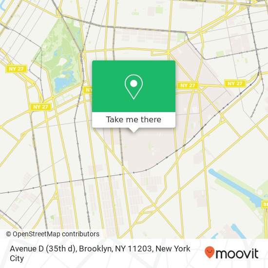Mapa de Avenue D (35th d), Brooklyn, NY 11203