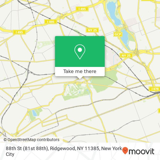 Mapa de 88th St (81st 88th), Ridgewood, NY 11385
