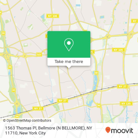 Mapa de 1563 Thomas Pl, Bellmore (N BELLMORE), NY 11710