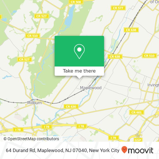 64 Durand Rd, Maplewood, NJ 07040 map