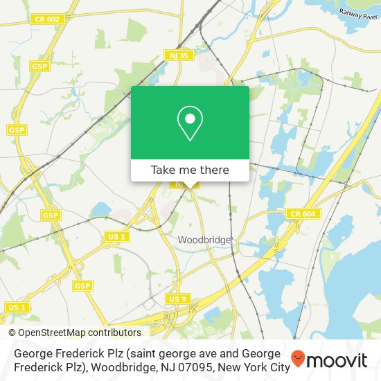 George Frederick Plz (saint george ave and George Frederick Plz), Woodbridge, NJ 07095 map