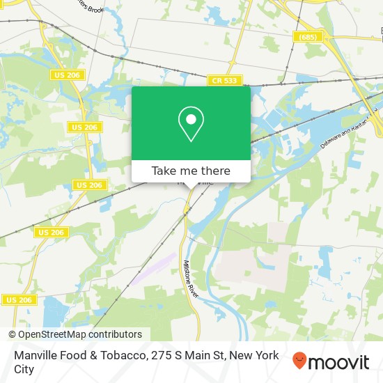 Mapa de Manville Food & Tobacco, 275 S Main St