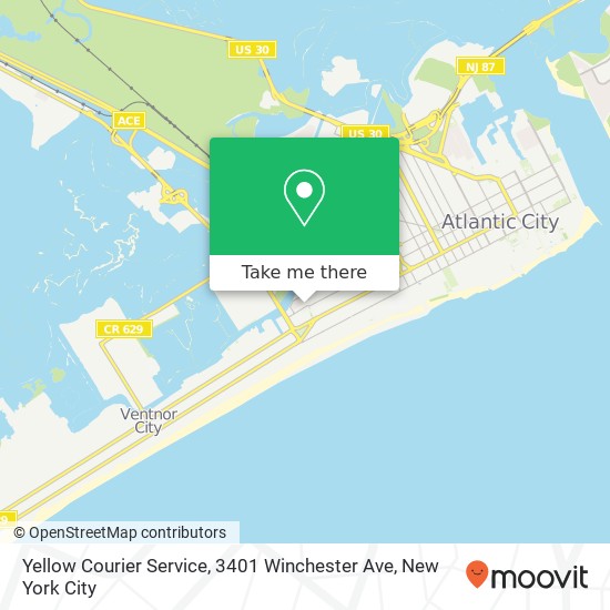 Yellow Courier Service, 3401 Winchester Ave map