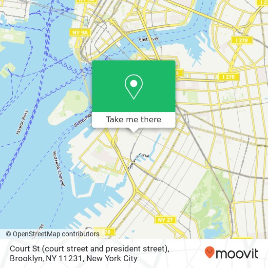 Court St (court street and president street), Brooklyn, NY 11231 map