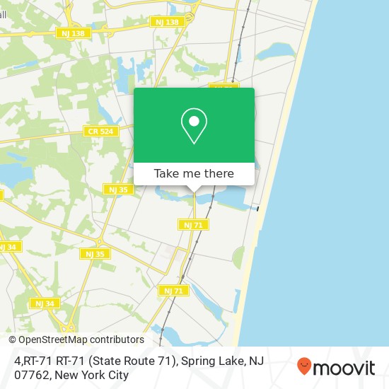 Mapa de 4,RT-71 RT-71 (State Route 71), Spring Lake, NJ 07762