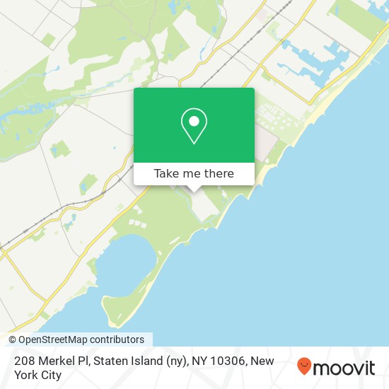 Mapa de 208 Merkel Pl, Staten Island (ny), NY 10306