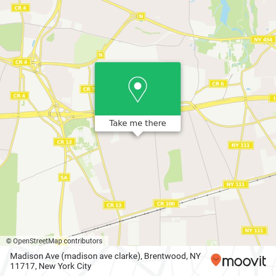 Mapa de Madison Ave (madison ave clarke), Brentwood, NY 11717