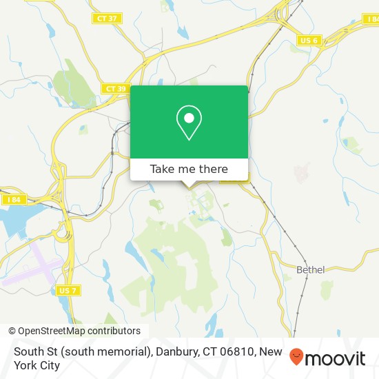 Mapa de South St (south memorial), Danbury, CT 06810