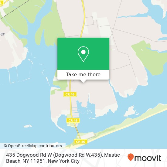 Mapa de 435 Dogwood Rd W (Dogwood Rd W,435), Mastic Beach, NY 11951