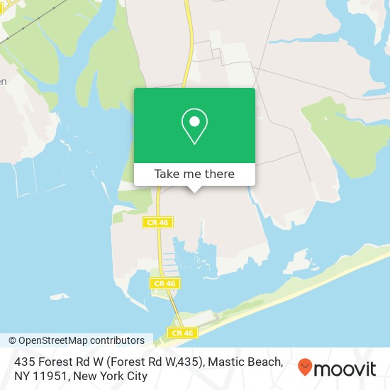435 Forest Rd W (Forest Rd W,435), Mastic Beach, NY 11951 map