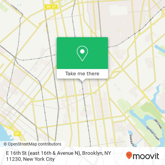 Mapa de E 16th St (east 16th & Avenue N), Brooklyn, NY 11230