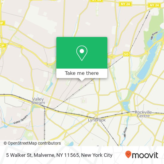 Mapa de 5 Walker St, Malverne, NY 11565