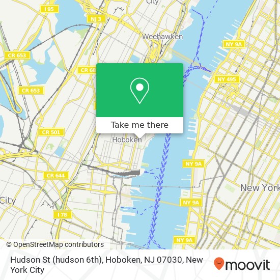 Hudson St (hudson 6th), Hoboken, NJ 07030 map