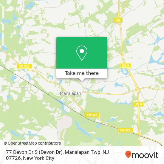 77 Devon Dr S (Devon Dr), Manalapan Twp, NJ 07726 map