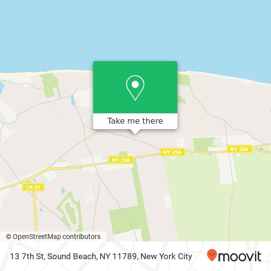 Mapa de 13 7th St, Sound Beach, NY 11789