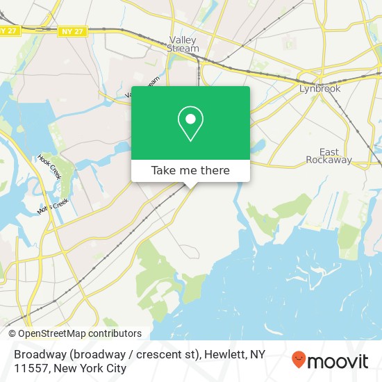 Broadway (broadway / crescent st), Hewlett, NY 11557 map