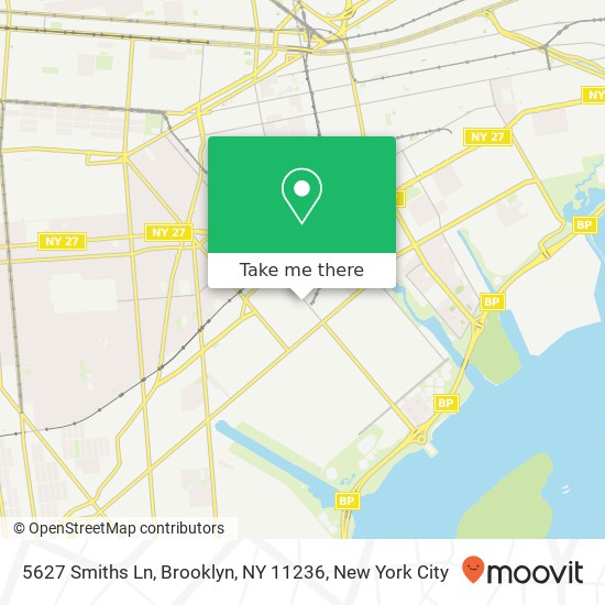 Mapa de 5627 Smiths Ln, Brooklyn, NY 11236