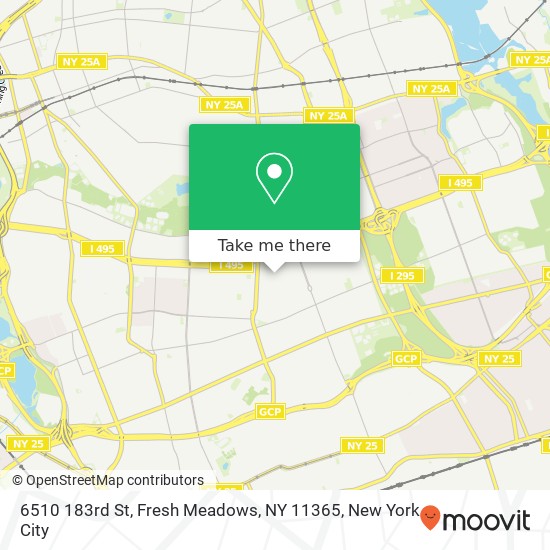 Mapa de 6510 183rd St, Fresh Meadows, NY 11365