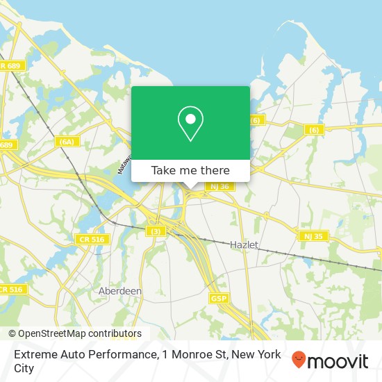 Mapa de Extreme Auto Performance, 1 Monroe St