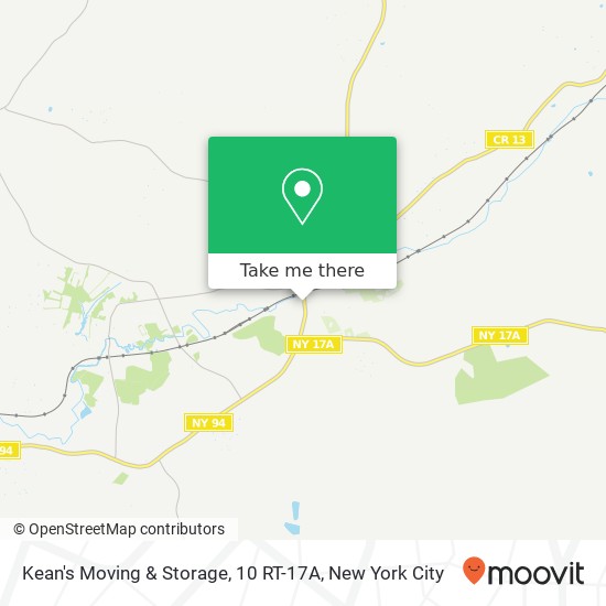 Mapa de Kean's Moving & Storage, 10 RT-17A