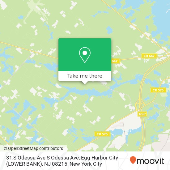 Mapa de 31,S Odessa Ave S Odessa Ave, Egg Harbor City (LOWER BANK), NJ 08215