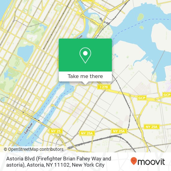 Mapa de Astoria Blvd (Firefighter Brian Fahey Way and astoria), Astoria, NY 11102