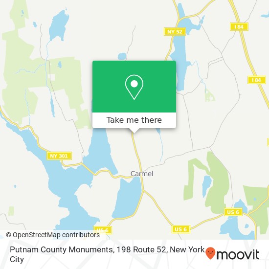 Mapa de Putnam County Monuments, 198 Route 52