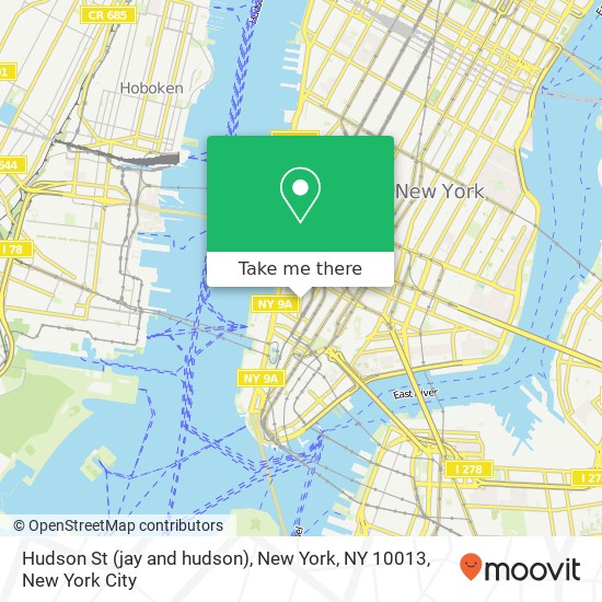 Mapa de Hudson St (jay and hudson), New York, NY 10013