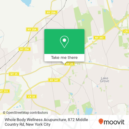 Mapa de Whole Body Wellness Acupuncture, 872 Middle Country Rd