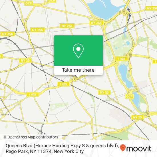 Mapa de Queens Blvd (Horace Harding Expy S & queens blvd), Rego Park, NY 11374