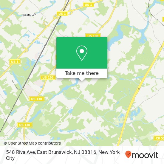 Mapa de 548 Riva Ave, East Brunswick, NJ 08816