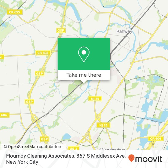 Mapa de Flournoy Cleaning Associates, 867 S Middlesex Ave