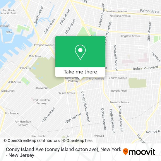 Coney Island Ave (coney island caton ave) map
