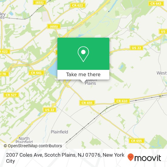 2007 Coles Ave, Scotch Plains, NJ 07076 map