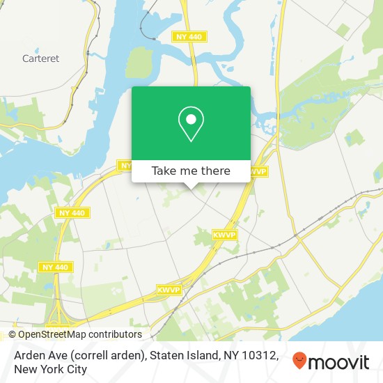 Mapa de Arden Ave (correll arden), Staten Island, NY 10312