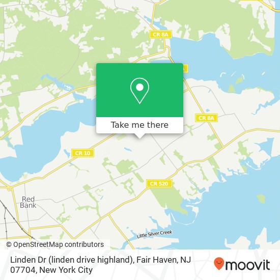 Mapa de Linden Dr (linden drive highland), Fair Haven, NJ 07704
