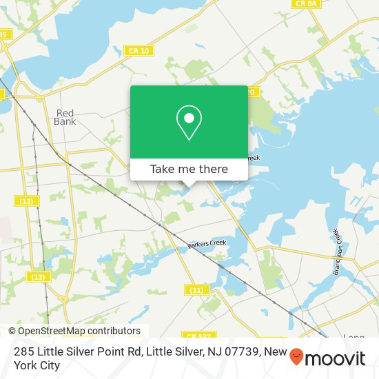 Mapa de 285 Little Silver Point Rd, Little Silver, NJ 07739