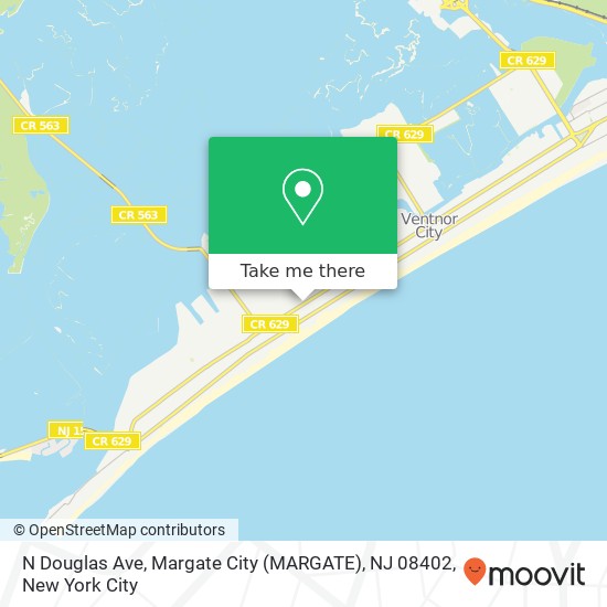 Mapa de N Douglas Ave, Margate City (MARGATE), NJ 08402