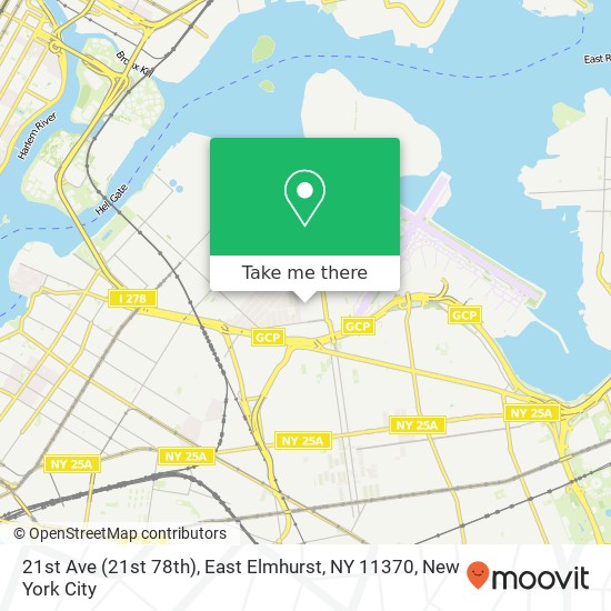 Mapa de 21st Ave (21st 78th), East Elmhurst, NY 11370
