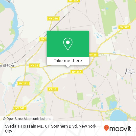 Syeda T Hossain MD, 61 Southern Blvd map