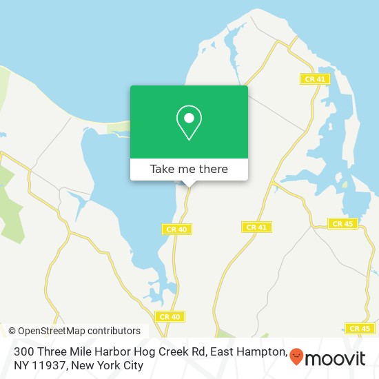 300 Three Mile Harbor Hog Creek Rd, East Hampton, NY 11937 map