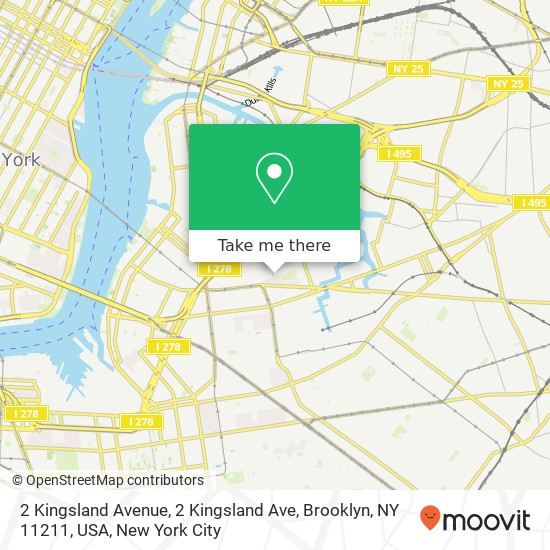 Mapa de 2 Kingsland Avenue, 2 Kingsland Ave, Brooklyn, NY 11211, USA