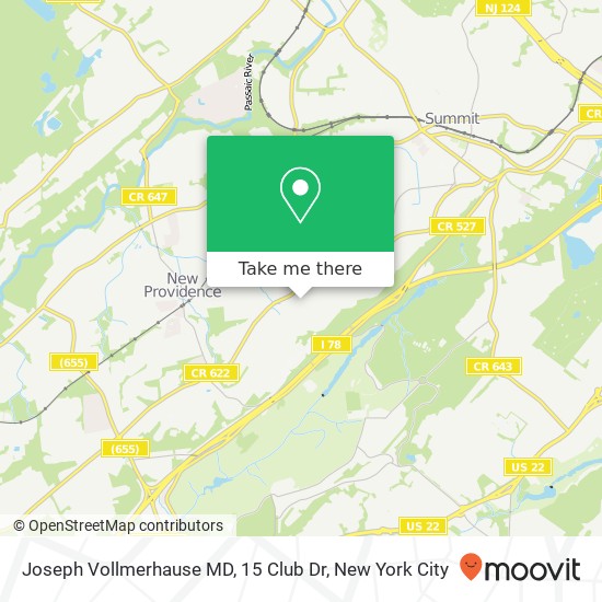Mapa de Joseph Vollmerhause MD, 15 Club Dr